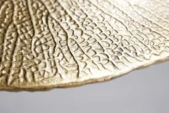 Handgearbeiteter Design Beistelltisch ABSTRACT LEAF 40cm gold