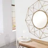 Handgearbeiteter Spiegel DIAMOND XL 90cm messing aus Eisen im Retro Design