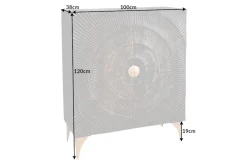Handgearbeitetes Highboard GOLDEN SUNSET 120cm mit 3D Schnitzereien schwarz gold Mangoholz
