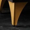 Handgearbeitetes Sideboard GOLDEN SUNSET 140cm schwarz mit 3D Schnitzereien gold Mangoholz Metallbeine