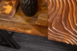 Handgearbeitetes Sideboard FLUID 160cm Mangoholz mit aufwendigen 3D Schnitzereien