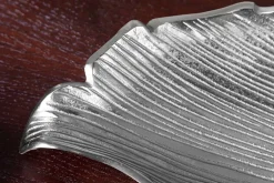 Handgefertigte Deko Schale ABSTRACT LEAF 65cm silber Aluminium