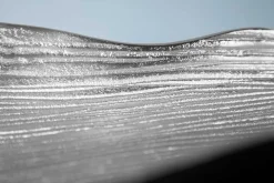 Handgefertigte Deko Schale ABSTRACT LEAF 65cm silber Aluminium