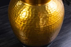 Handgefertigte Deko Vase ORIENT M 50cm gold Metall mit Patina Hammerschlag Design