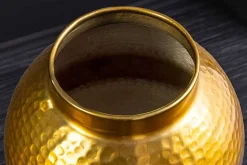 Handgefertigte Deko Vase ORIENT M 50cm gold Metall mit Patina Hammerschlag Design