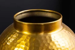 Handgefertigte Deko Vase ORIENT M 50cm gold Metall mit Patina Hammerschlag Design