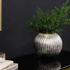 Handgefertigte Deko-Vase ELEGANCE 25cm silber Hammerschlag Design