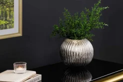 Handgefertigte Deko-Vase ELEGANCE 25cm silber Hammerschlag Design