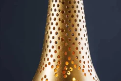 Handgefertigte Hängelampe ORIENT LIVING 50cm gold Eisen Tropfenform