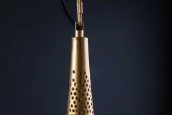 Handgefertigte Hängelampe ORIENT LIVING 50cm gold Eisen Tropfenform