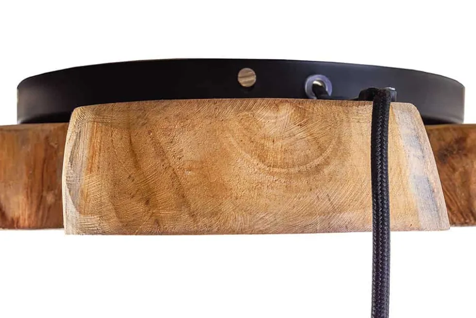 Handgefertigte Hängeleuchte HYPNOTIC 50cm natur Longan Massivholz
