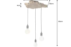 Handgefertigte Hängeleuchte HYPNOTIC 50cm natur Longan Massivholz