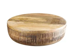 Handgefertigte Schale PURE NATURE 40cm natur Mangoholz rund mit Deckel Schmuck-Dose