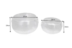 Handgefertigte Schalen 2er Set ORIENT silber Blumentopf im Hammerschlagdesign