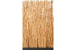 Handgefertigte Stehlampe NATURAL PARAVENT 180cm Longan-Holz Raumtrenner