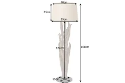 Handgefertigte Stehlampe WILD NATURE 158cm natur Treibholz Stehleuchte Leinenschirm