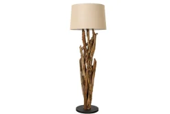 Handgefertigte Stehlampe WILD NATURE 158cm natur Treibholz Stehleuchte Leinenschirm