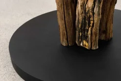 Handgefertigte Stehlampe WILD NATURE 158cm grau Treibholz Stehleuchte Leinenschirm
