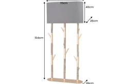 Handgefertigte Stehlampe WARDROBE 155cm schwarz gold natur Eisenholz Massivholz