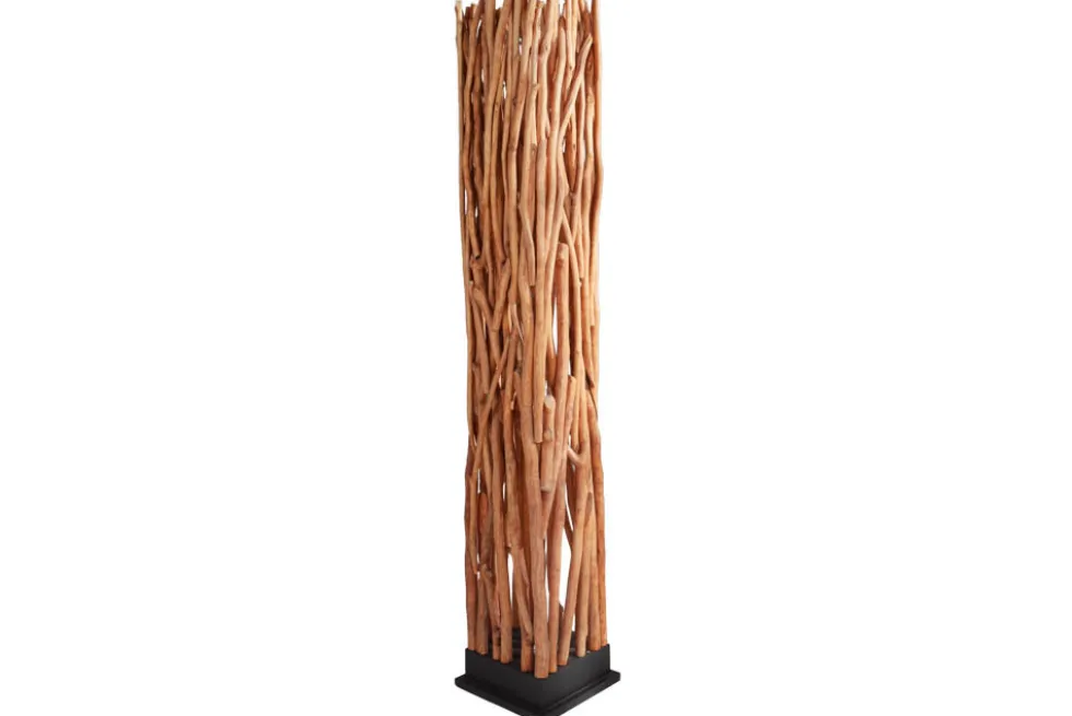 Handgefertigte Stehlampe NATURE ART 173cm aus Longan-Massivholz