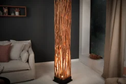 Handgefertigte Stehlampe NATURE ART 173cm aus Longan-Massivholz