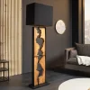 Handgefertigte Stehlampe DESIGNED BY NATURE 165cm natur schwarz Regenbaumholz