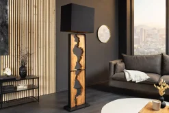 Handgefertigte Stehlampe DESIGNED BY NATURE 165cm natur schwarz Regenbaumholz