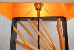 Handgefertigte Stehlampe EUPHORIA 165cm natur Longanholz beige mit Lampenschirm