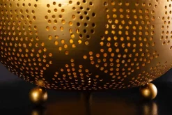 Handgefertigte Stehlampe ORIENT LIVING 50cm gold Eisen Tropfenform