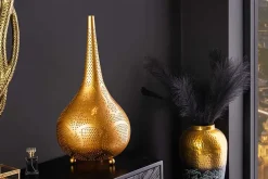 Handgefertigte Stehlampe ORIENT LIVING 50cm gold Eisen Tropfenform