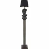 Handgefertigte Stehlampe DAVID 120cm schwarz mit Büste Stoffschirm