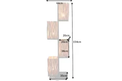 Handgefertigte Stehlampe EUPHORIA 154cm Longan-Holz mit vier Schirmen