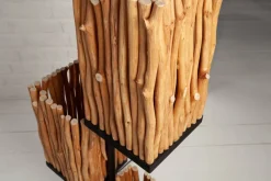 Handgefertigte Stehlampe EUPHORIA 154cm Longan-Holz mit vier Schirmen