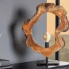 Handgefertigte Tischlampe ORGANIC ARTWORK 55cm natur Teakholz
