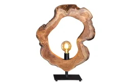 Handgefertigte Tischlampe ORGANIC ARTWORK 55cm natur Teakholz