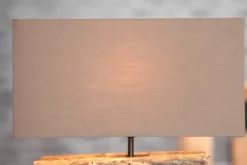 Handgefertigte Tischlampe PERIFERE 40cm braun Treibholz Leinenschirm