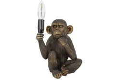 Handgefertigte Tischlampe SCHIMPANZEE 25cm schwarz Affen-Skulptur