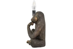 Handgefertigte Tischlampe SCHIMPANZEE 25cm schwarz Affen-Skulptur
