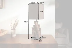 Handgefertigte Tischlampe PURE NATURE 45cm Eisenholz mit Baumwollschirm