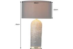 Handgefertigte Tischlampe ZEA 60cm schwarz natur runder Lampenschirm Seegras