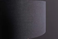Handgefertigte Tischlampe ZEA 60cm schwarz natur runder Lampenschirm Seegras