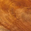 Handgefertigte Tischlampe HYPNOTIC 50cm natur Teakholz beige mit Leinenschirm