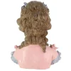 Handgefertigte Tischlampe LADY 60cm mehrfarbig Büste mit Lampenkugel