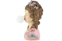 Handgefertigte Tischlampe LADY 60cm mehrfarbig Büste mit Lampenkugel