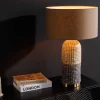 Handgefertigte Tischlampe ZEA 60cm braun natur runder Leinenschirm Seegras