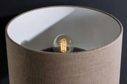 Handgefertigte Tischlampe ZEA 60cm braun natur runder Leinenschirm Seegras