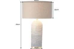 Handgefertigte Tischlampe ZEA 60cm braun natur runder Leinenschirm Seegras