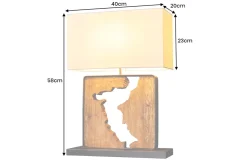 Handgefertigte Tischlampe DESIGNED BY NATURE 60cm natur schwarz Regenbaumholz