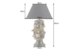 Handgefertigte Tischlampe BULLDOG 55cm bronze schwarz Stoffschirm Hunde-Skulptur