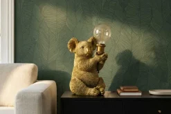 Handgefertigte Tischlampe KOALA 35cm gold Skulptur